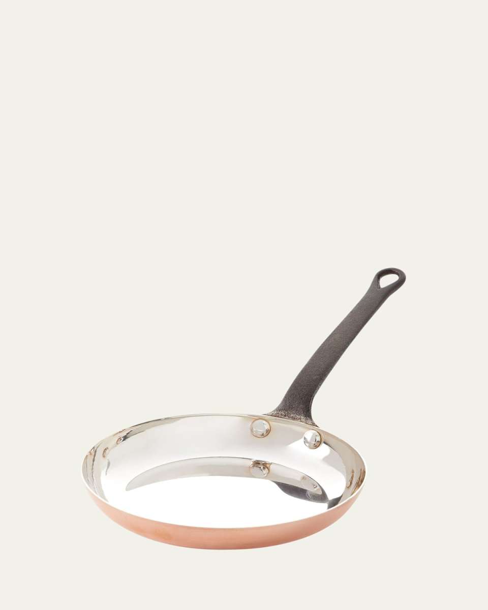 Solid Copper Fry Pan with Silver Lining